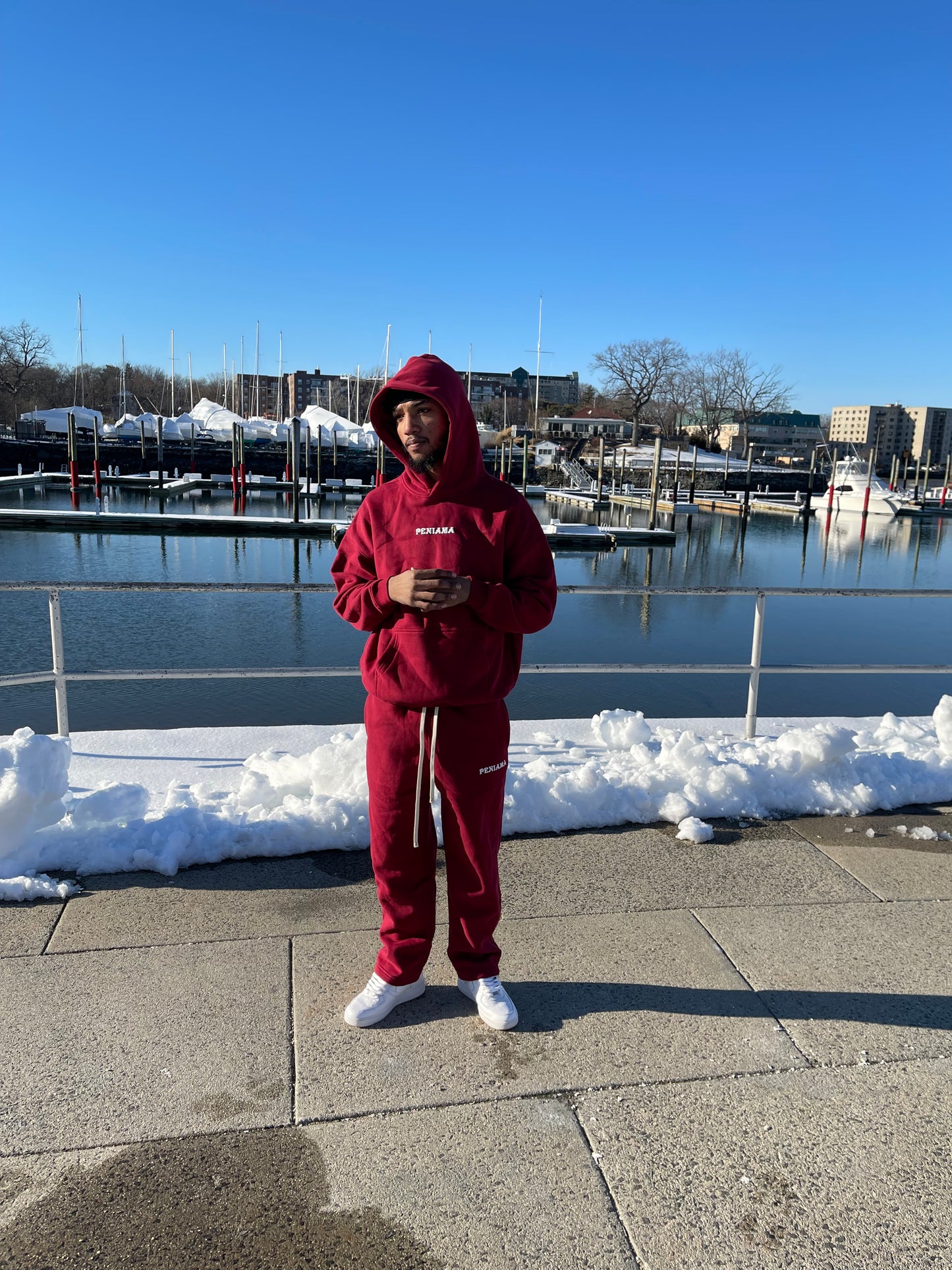 BAD WEATHER FLARED SWEATPANT (CHERRY)