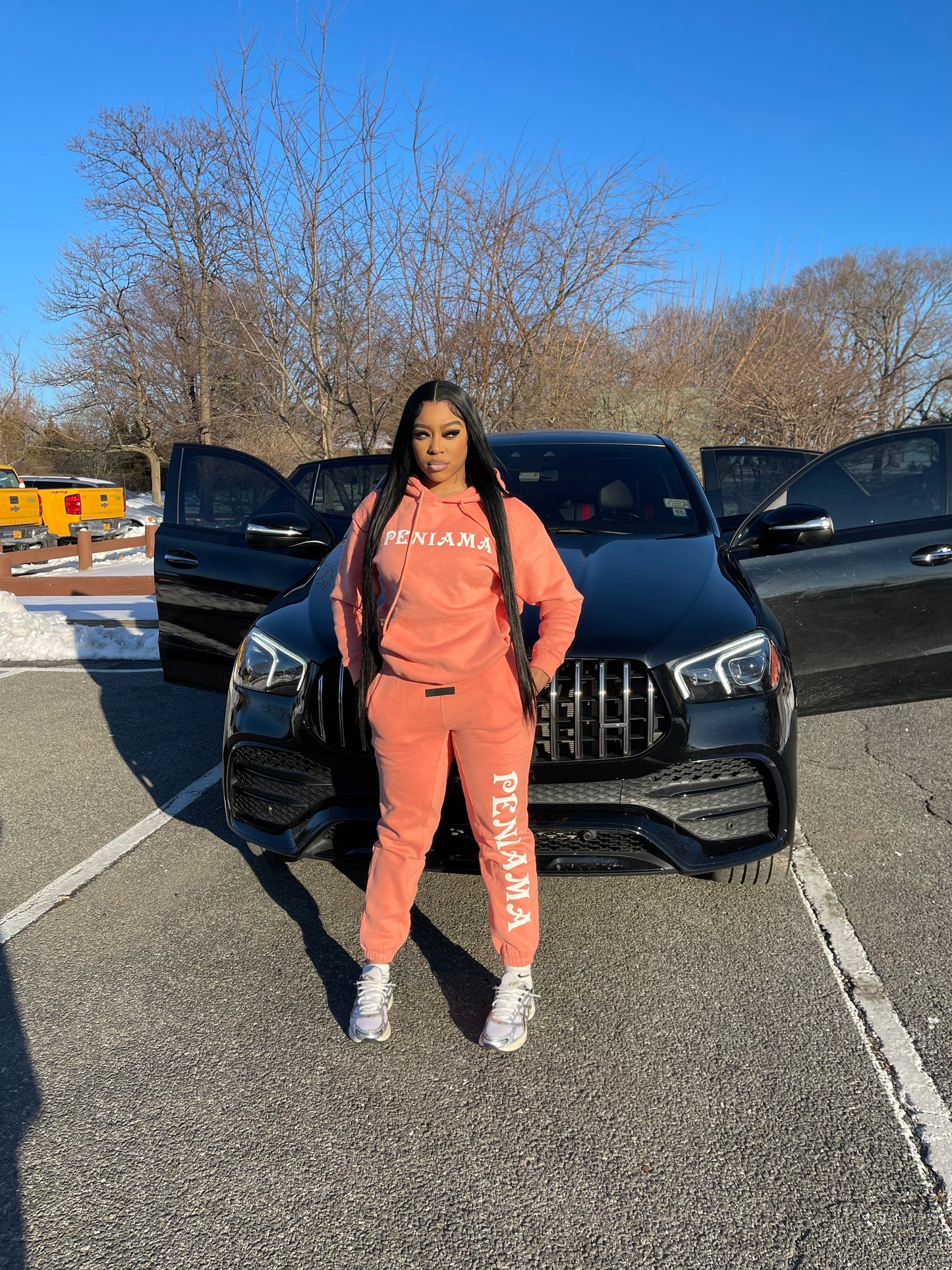 FROZEN UNISEX HOODIE (FLURESCENT ORANGE)