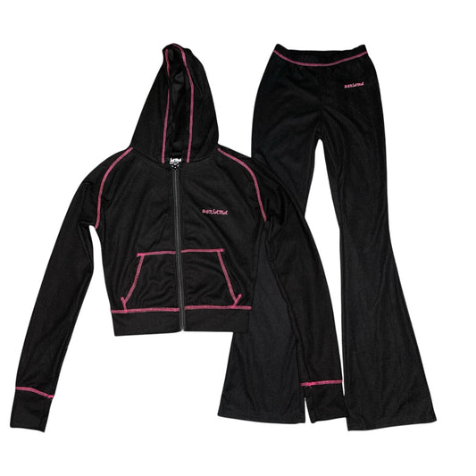 WAFFLE SET SWEATSUIT BLACK